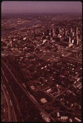 The West Side from the air, small houses running toward downtown.